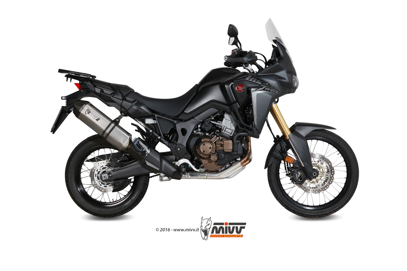 MIVV Slip-on, Speed Edge Stainless Steel, Standard Exhaust For Honda CRF 1000 L Africa Twin 2016-2019 MIVV Slip-on, Speed Edge Stainless Steel, Standard Exhaust For Honda CRF 1000 L Africa Twin 2016-2019