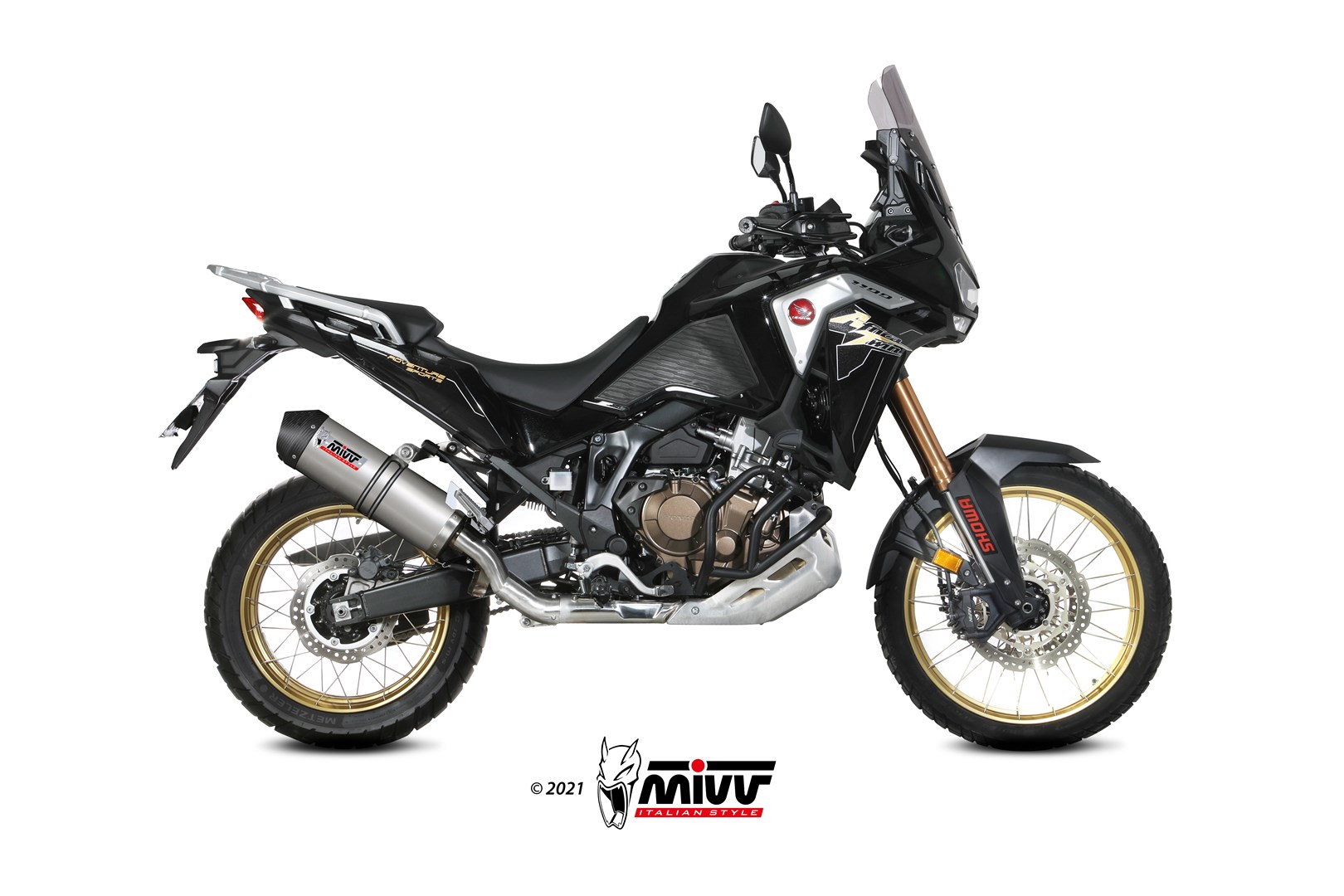 MIVV Slip-on, Oval Titan, Standard Exhaust For Honda CRF 1100 L Africa Twin 2020-2022 MIVV Slip-on, Oval Titan, Standard Exhaust For Honda CRF 1100 L Africa Twin 2020-2022