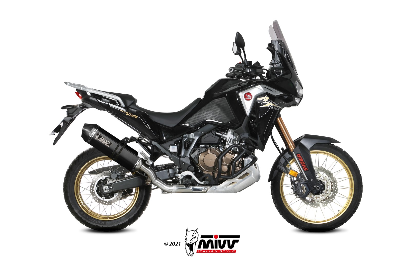 MIVV Slip-on, Speed Edge Black, Standard Exhaust For Honda CRF 1100 L Africa Twin 2020-2022 MIVV Slip-on, Speed Edge Black, Standard Exhaust For Honda CRF 1100 L Africa Twin 2020-2022