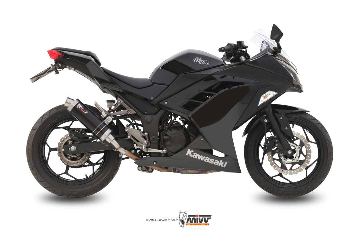 MIVV Slip-on, GP Black, Standard Exhaust For Kawasaki Ninja 300 13-16, Z300 15-16 MIVV Slip-on, GP Black, Standard Exhaust For Kawasaki Ninja 300 13-16, Z300 15-16