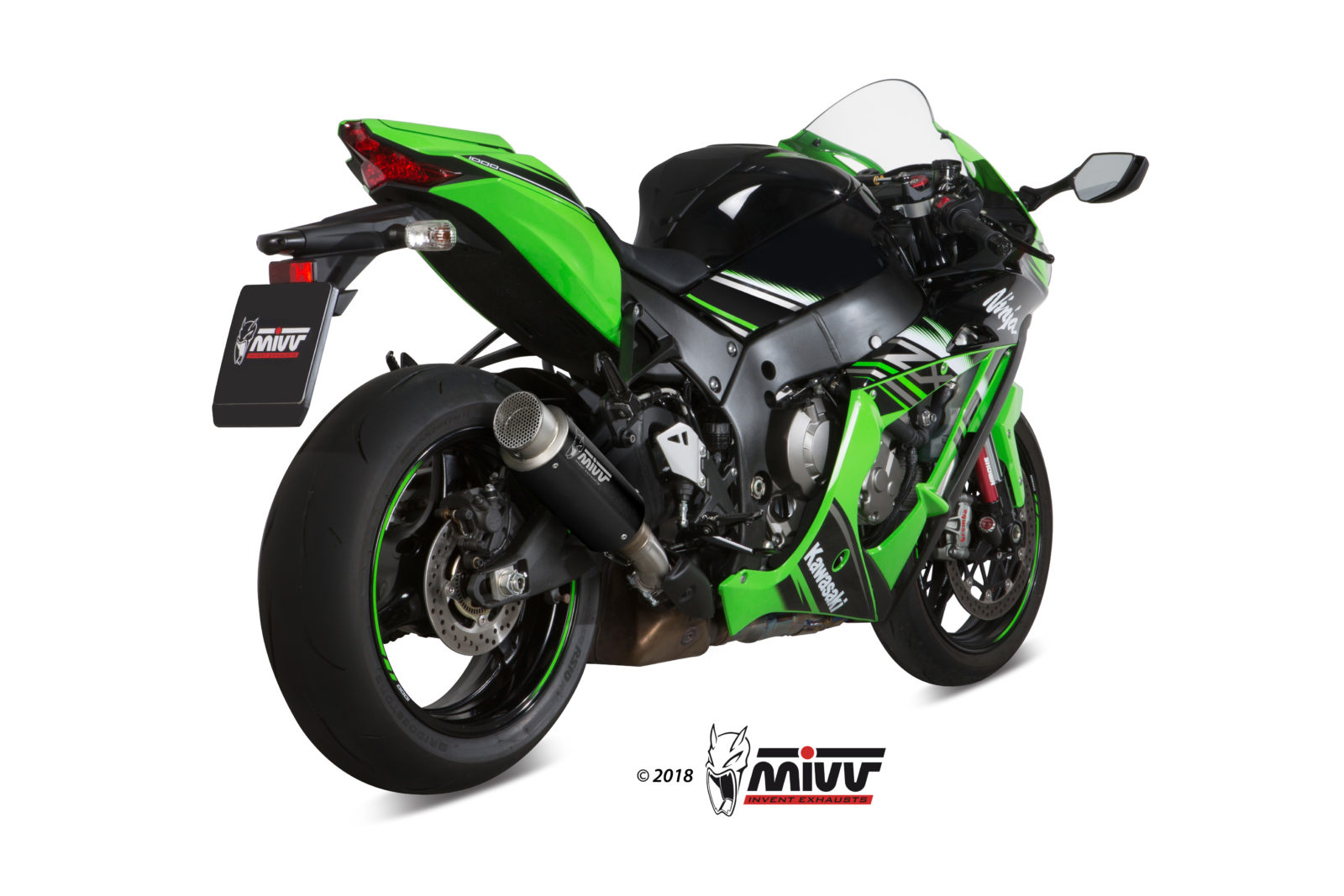 MIVV Slipon, GPpro Black, Standard Exhaust For Kawasaki ZX10 R / RR