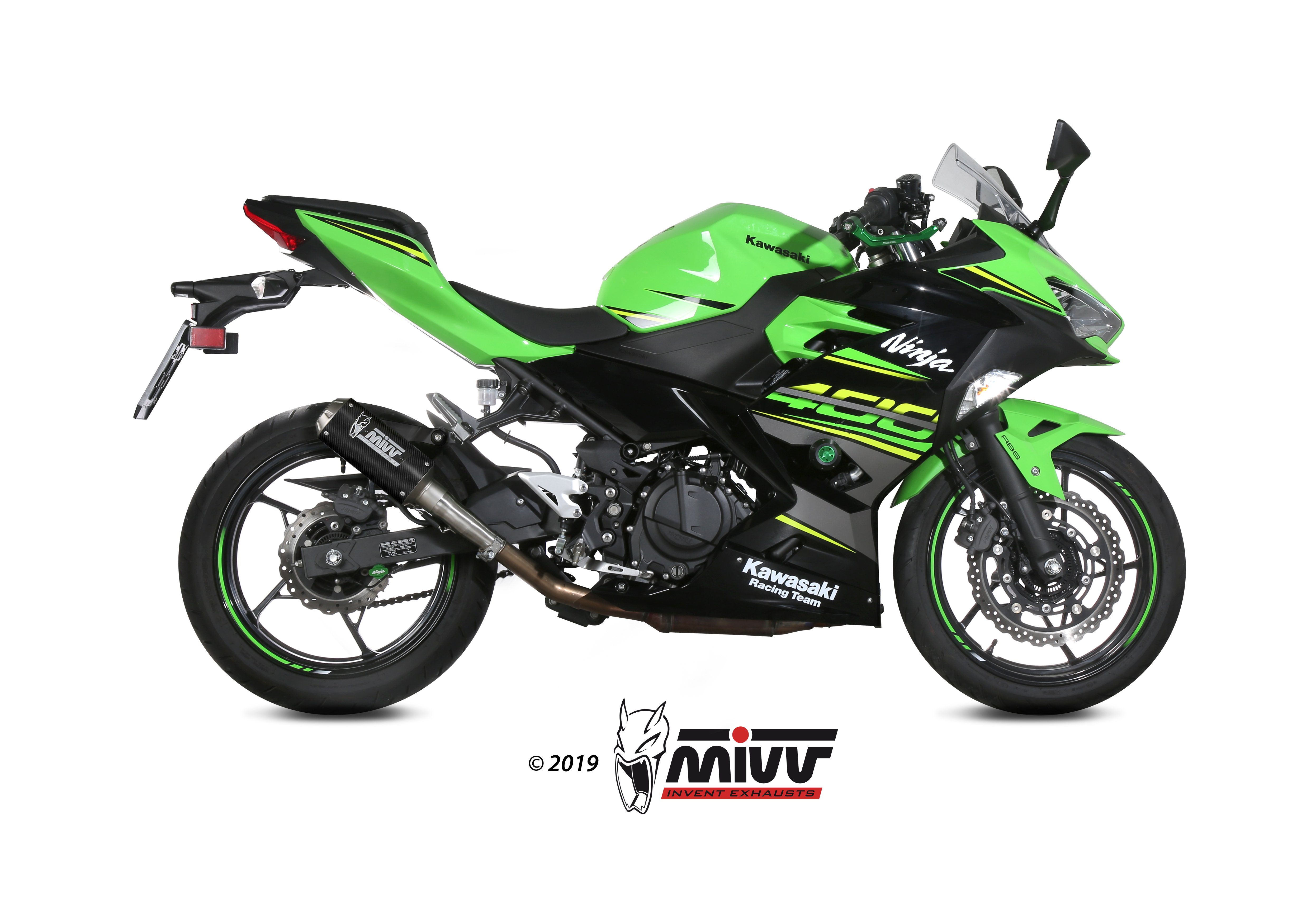 MIVV Slip-on, MK3 Carbon, Standard Exhaust For Kawasaki Ninja 400 18-20, Z400 19-20 MIVV Slip-on, MK3 Carbon, Standard Exhaust For Kawasaki Ninja 400 18-20, Z400 19-20