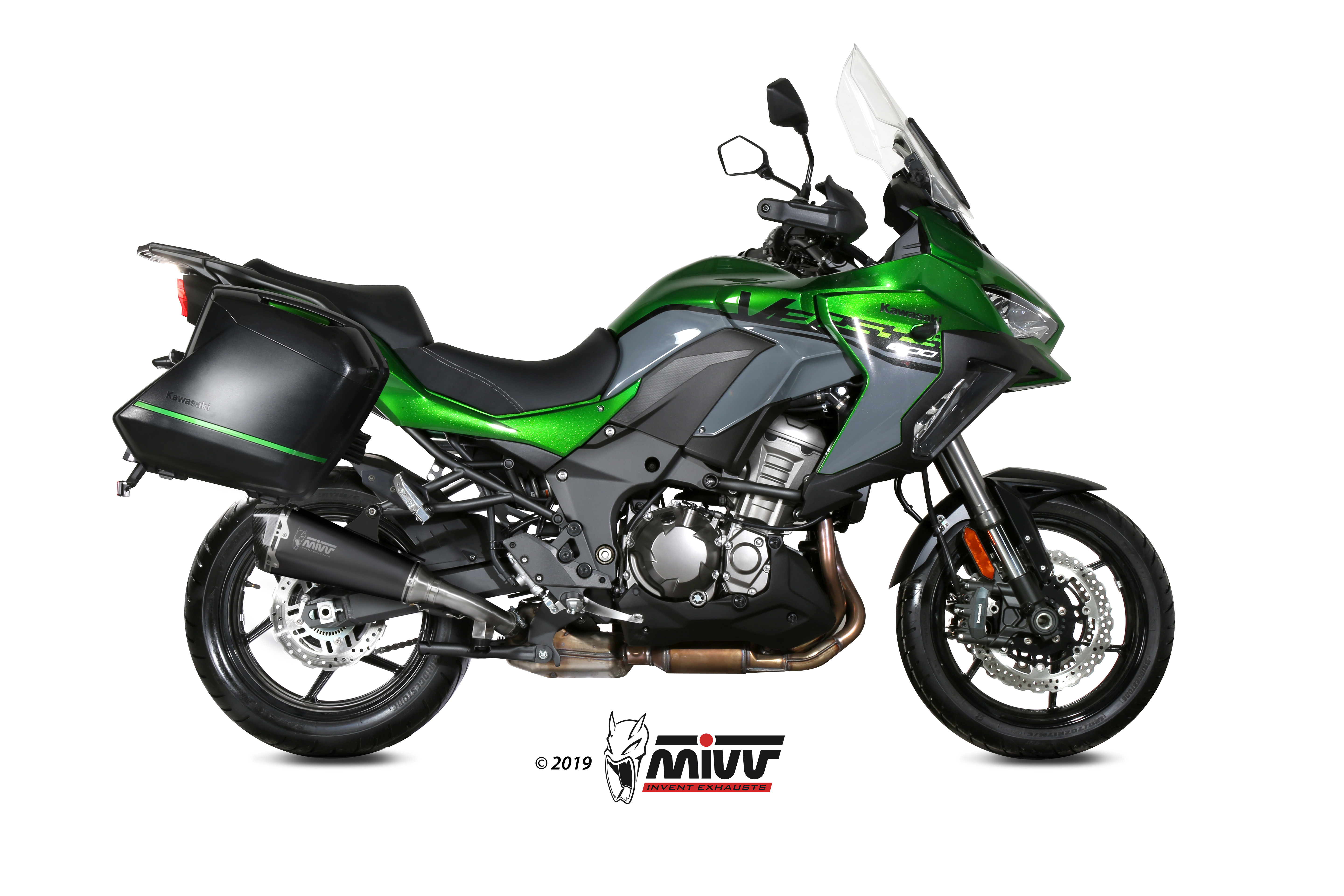 MIVV Slip-on, Delta Race Black, Standard Exhaust For Kawasaki Versys 1000 2019-2022 MIVV Slip-on, Delta Race Black, Standard Exhaust For Kawasaki Versys 1000 2019-2022