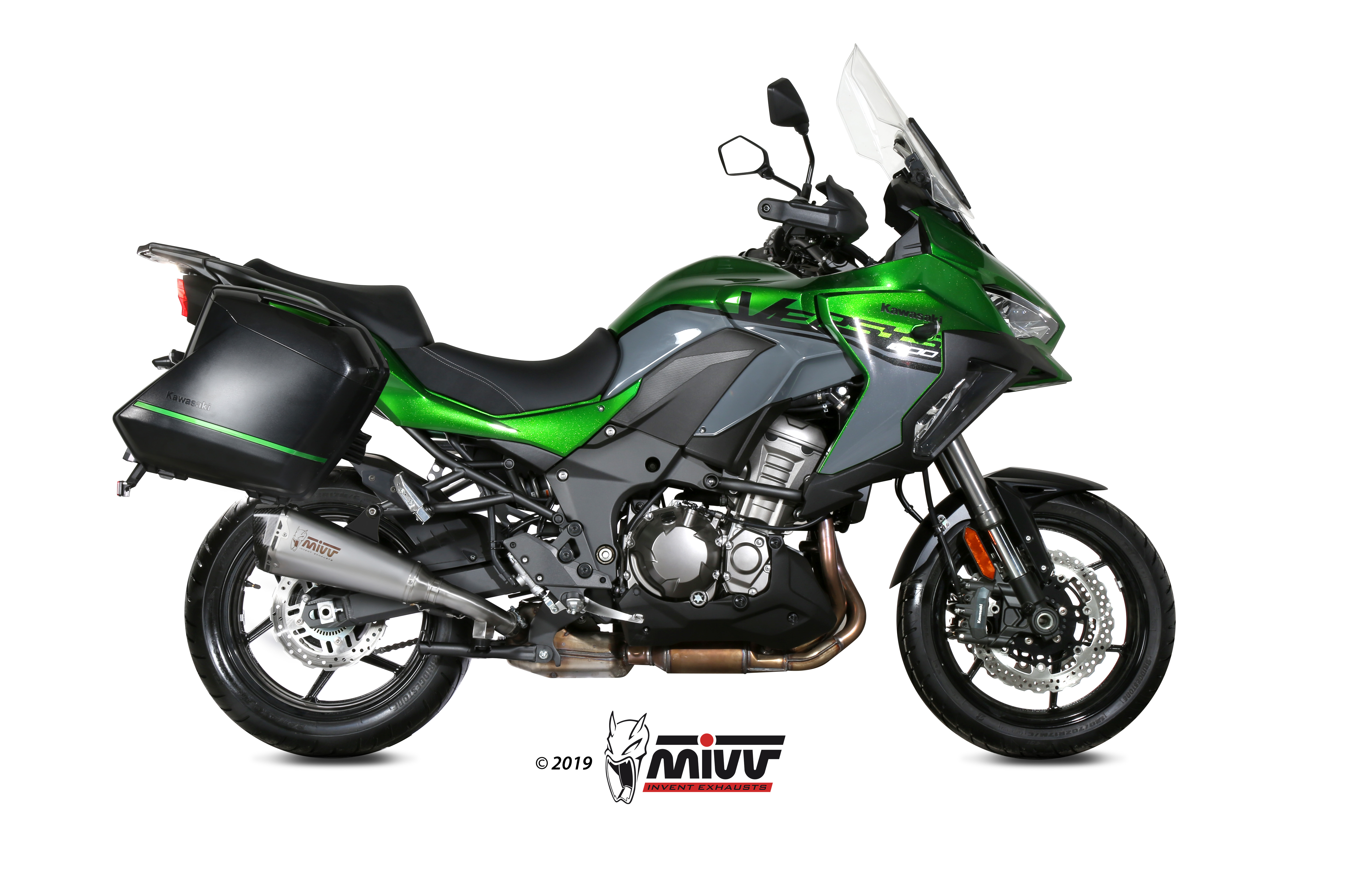 MIVV Slip on Delta Race Stainless Steel Standard Exhaust For Kawasaki Versys 1000 2019 2022