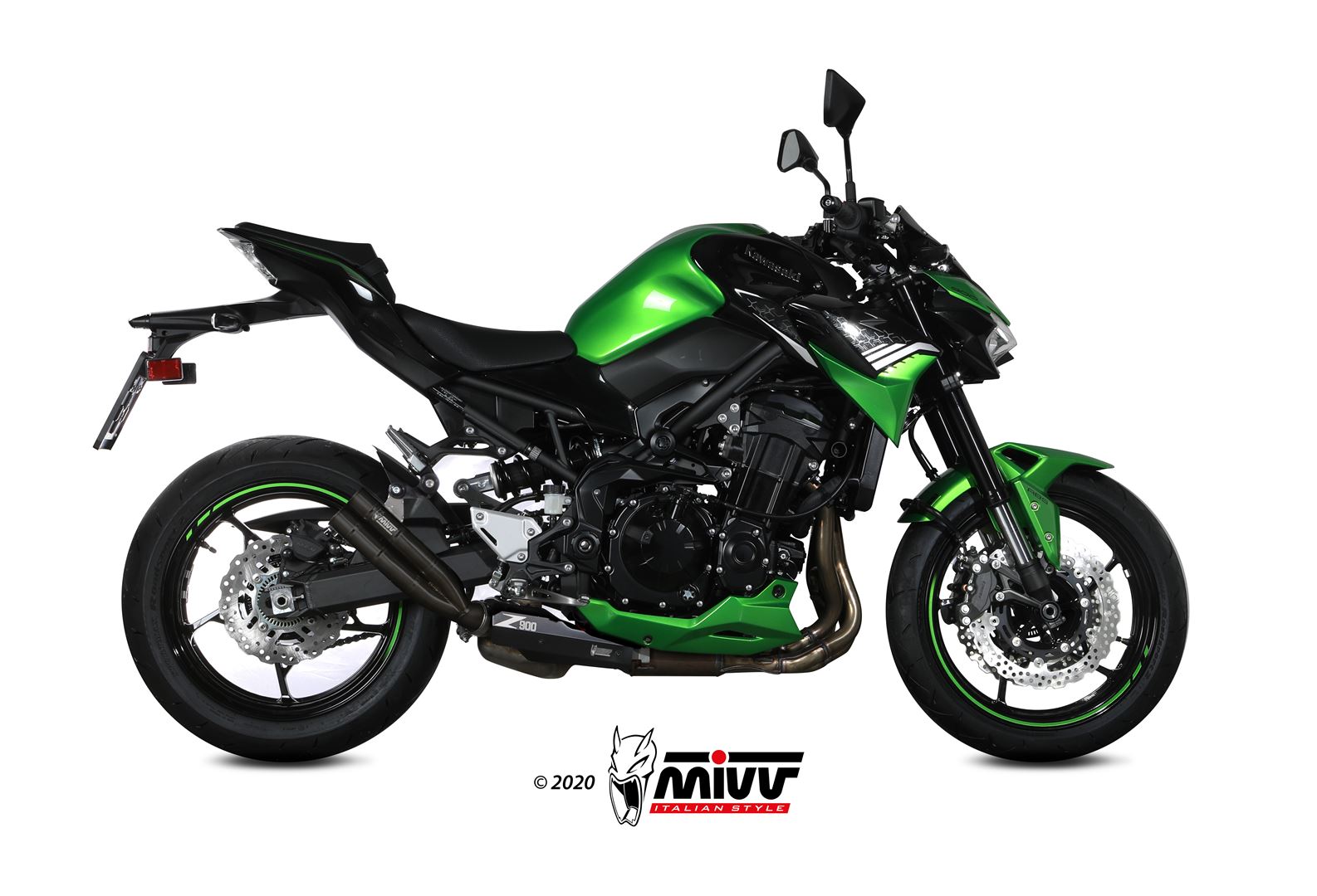 MIVV Slip-on, Double Gun Black, Standard Exhaust For Kawasaki Z900 2020-2022 MIVV Slip-on, Double Gun Black, Standard Exhaust For Kawasaki Z900 2020-2022