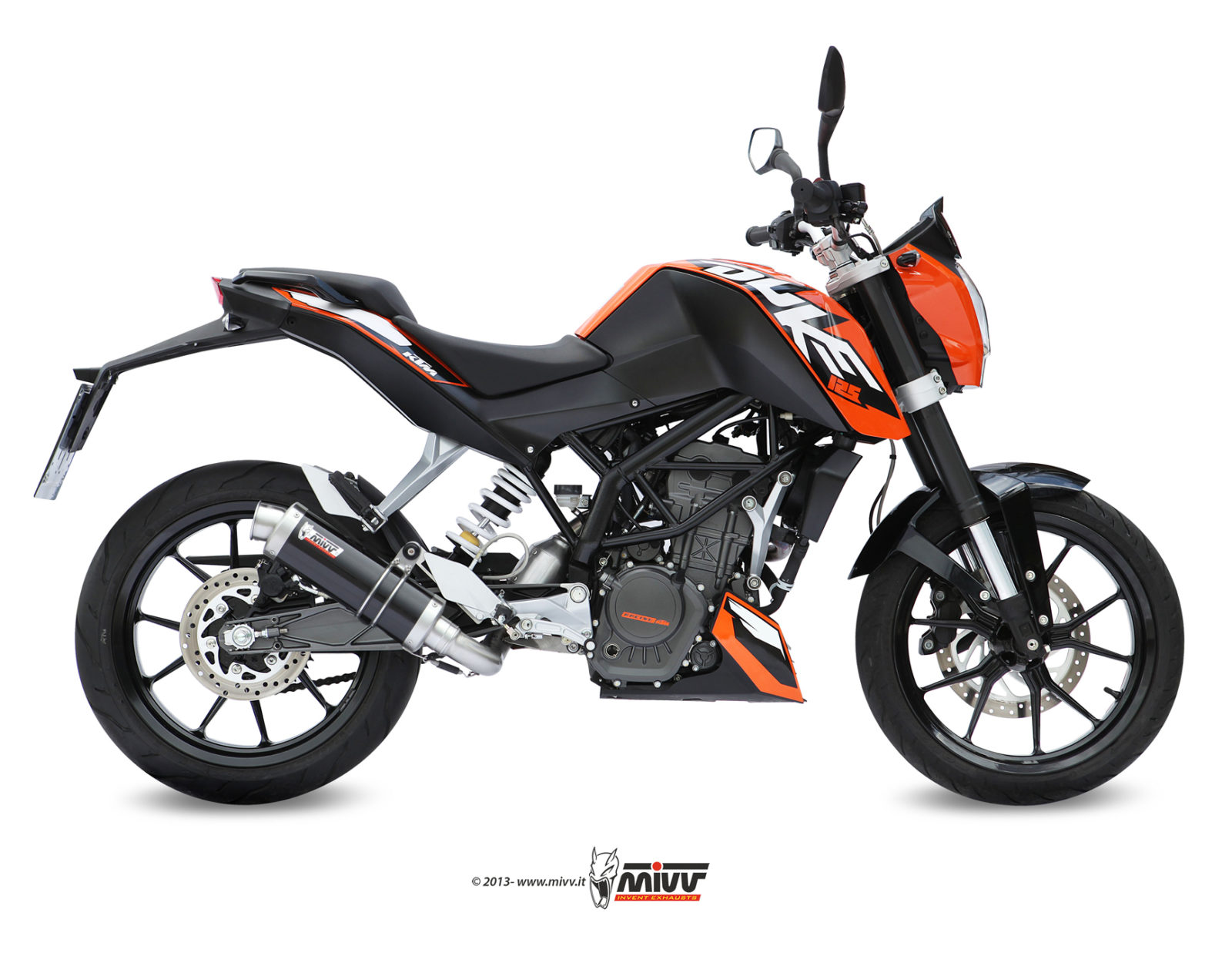 MIVV Full System 1x1, GP Black, Standard Exhaust For KTM 125 Duke 11-16, 200 Duke 12-14 MIVV Full System 1x1, GP Black, Standard Exhaust For KTM 125 Duke 11-16, 200 Duke 12-14