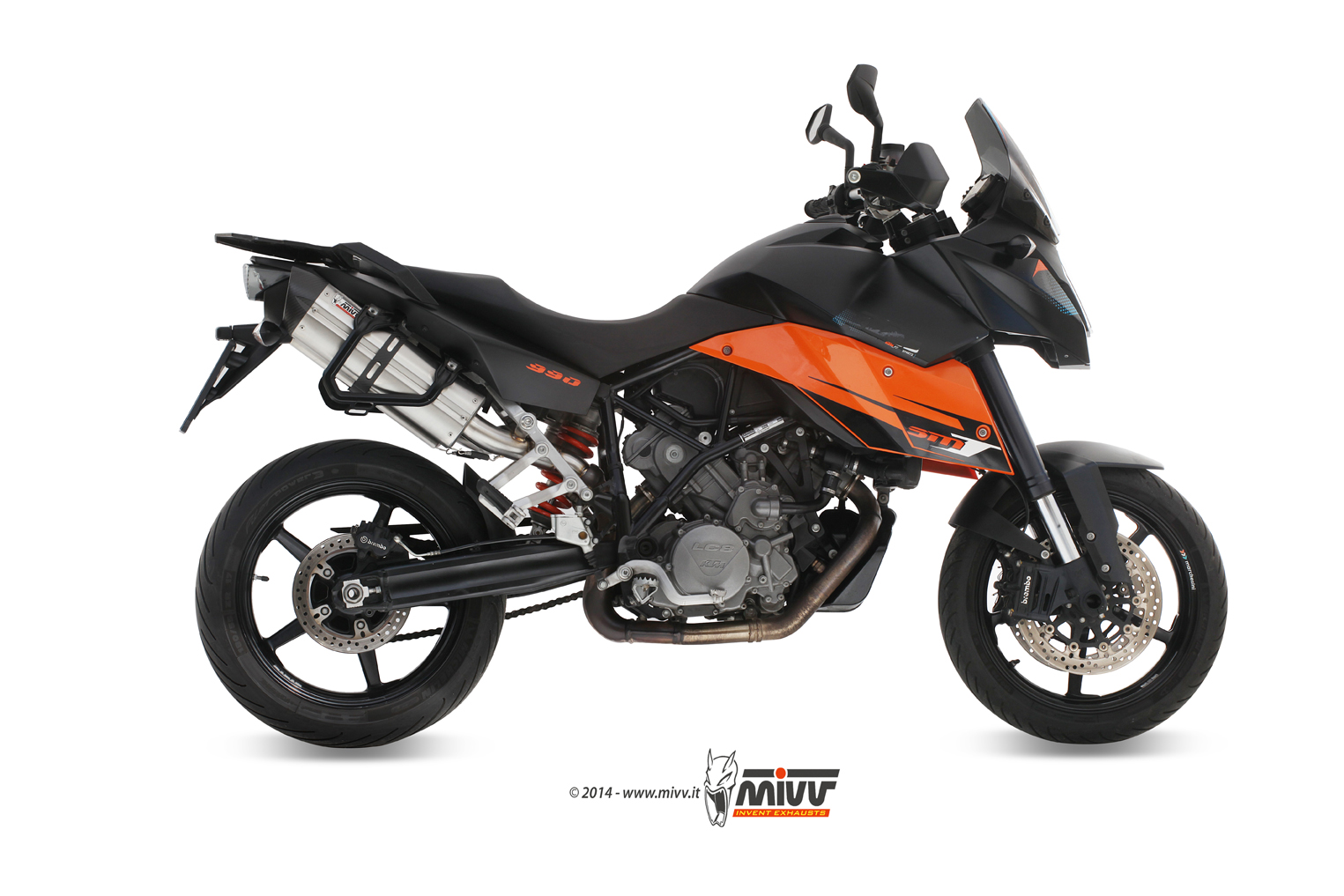 MIVV 2 Slip-on, Suono Stainless Steel, Standard Exhaust For KTM 990 Supermoto 2009-2013 MIVV 2 Slip-on, Suono Stainless Steel, Standard Exhaust For KTM 990 Supermoto 2009-2013