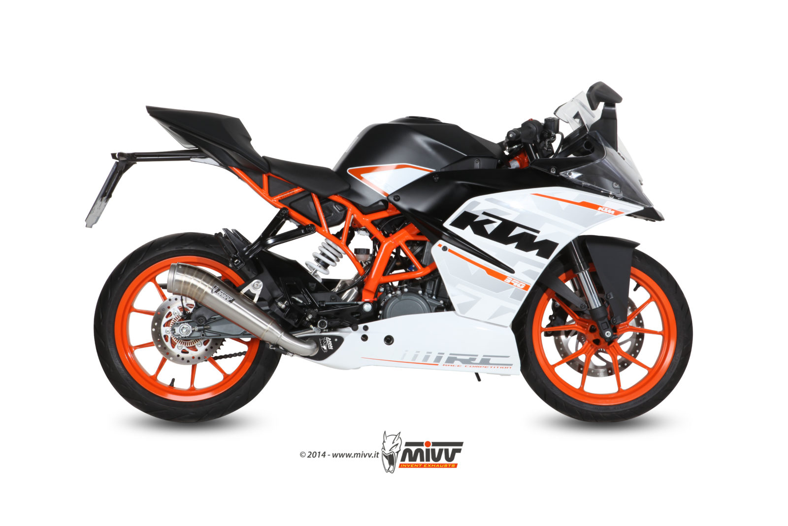 MIVV Full System 1x1, Ghibli Stainless Steel, Standard Exhaust For KTM RC 390 2014-2016 MIVV Full System 1x1, Ghibli Stainless Steel, Standard Exhaust For KTM RC 390 2014-2016