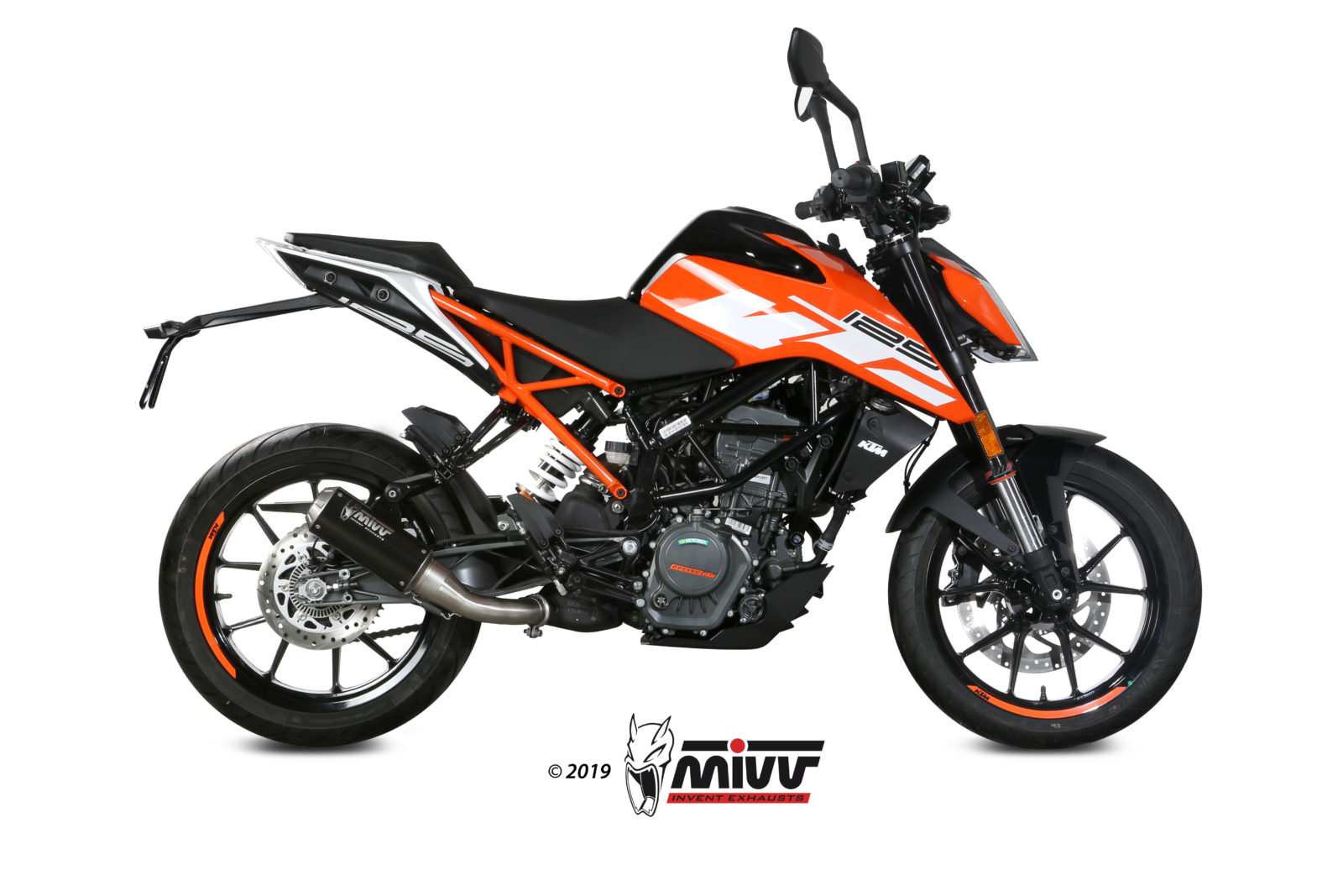 MIVV Slip-on, MK3 Black, Standard Exhaust For KTM 125 Duke/390 Duke/RC 125/RC 390 2017-2020 MIVV Slip-on, MK3 Black, Standard Exhaust For KTM 125 Duke/390 Duke/RC 125/RC 390 2017-2020