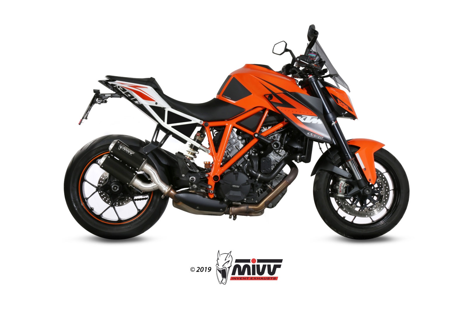 MIVV 2 Slip-on, MK3 Black, Standard Exhaust For KTM 1290 Superduke 2014-2019 MIVV 2 Slip-on, MK3 Black, Standard Exhaust For KTM 1290 Superduke 2014-2019