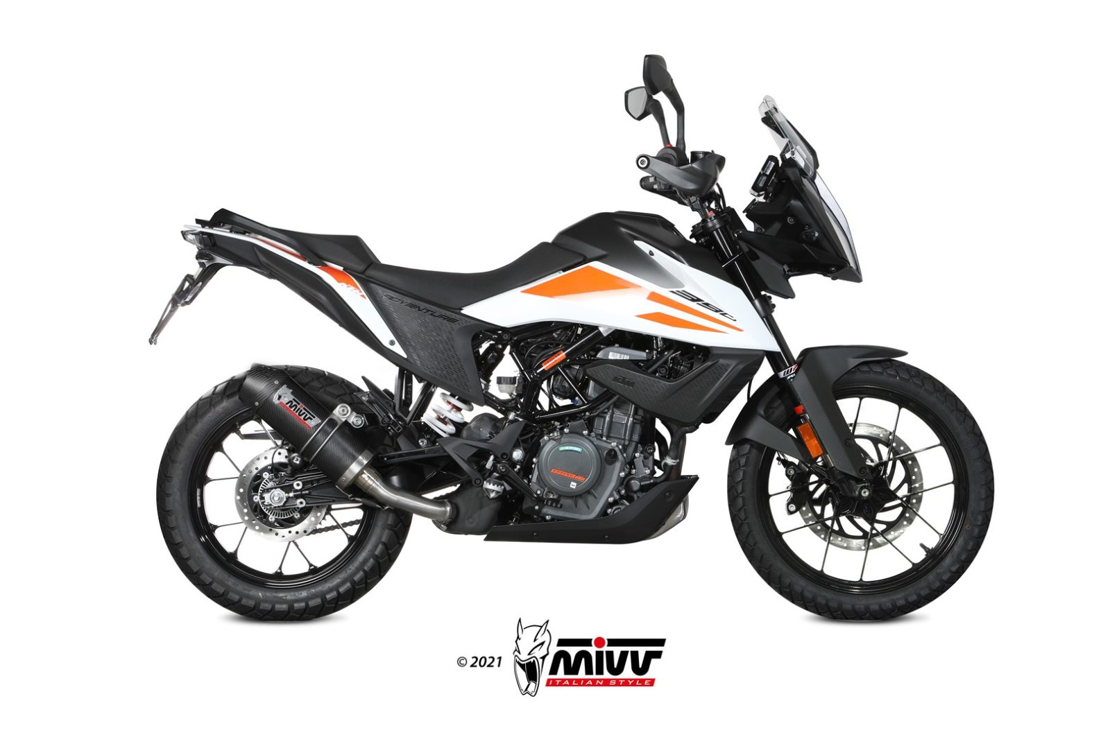 MIVV Slip-on, Oval Carbon, Standard Exhaust For KTM 390 Adventure 2020-2022 MIVV Slip-on, Oval Carbon, Standard Exhaust For KTM 390 Adventure 2020-2022
