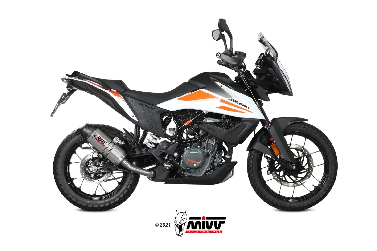 MIVV Slip-on, Oval Titan, Standard Exhaust For KTM 390 Adventure 2020-2022 MIVV Slip-on, Oval Titan, Standard Exhaust For KTM 390 Adventure 2020-2022
