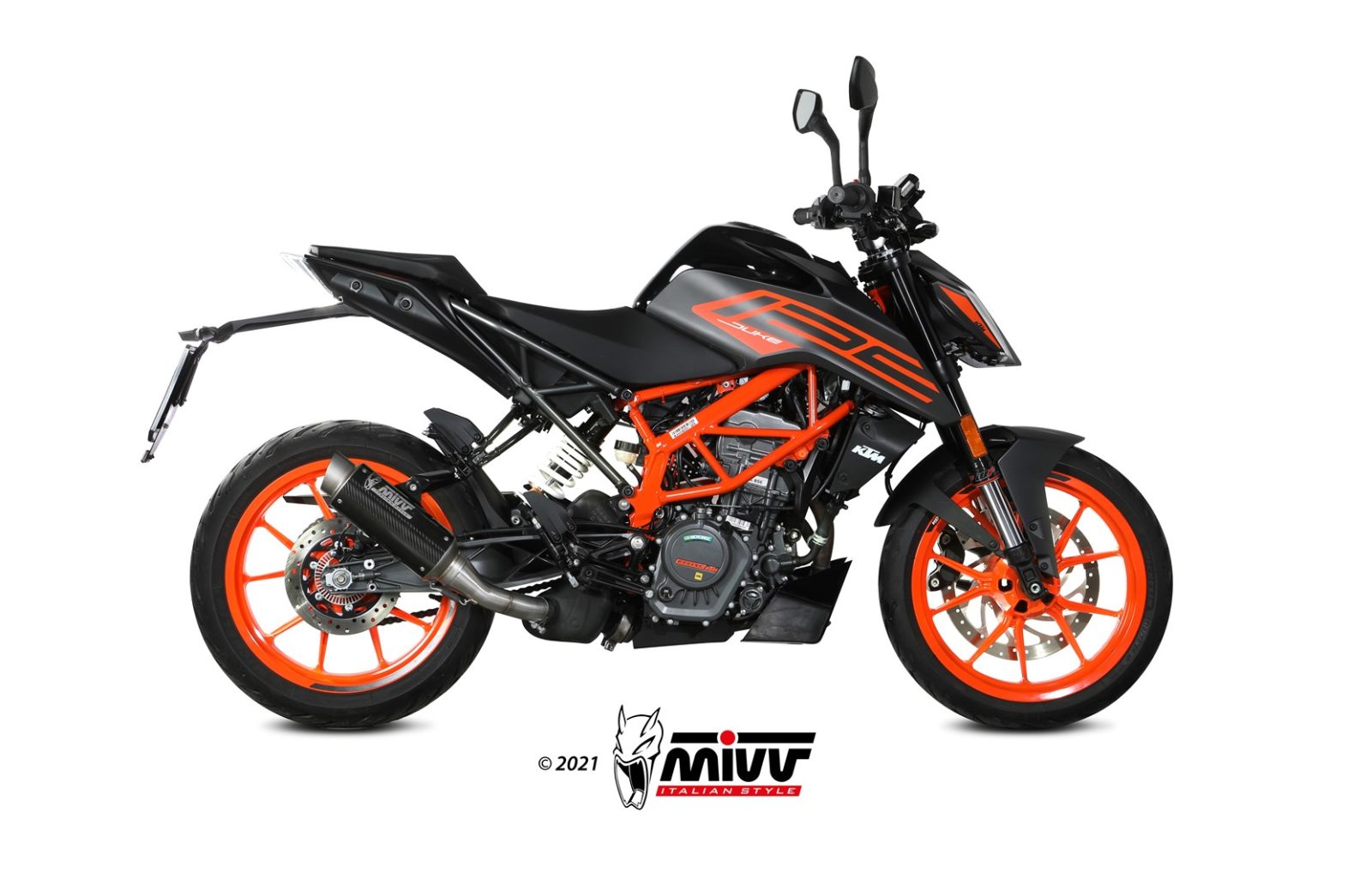 MIVV Slip-on, GPpro Carbon, Standard Exhaust For KTM 125/390 Duke 2021-2022 MIVV Slip-on, GPpro Carbon, Standard Exhaust For KTM 125/390 Duke 2021-2022