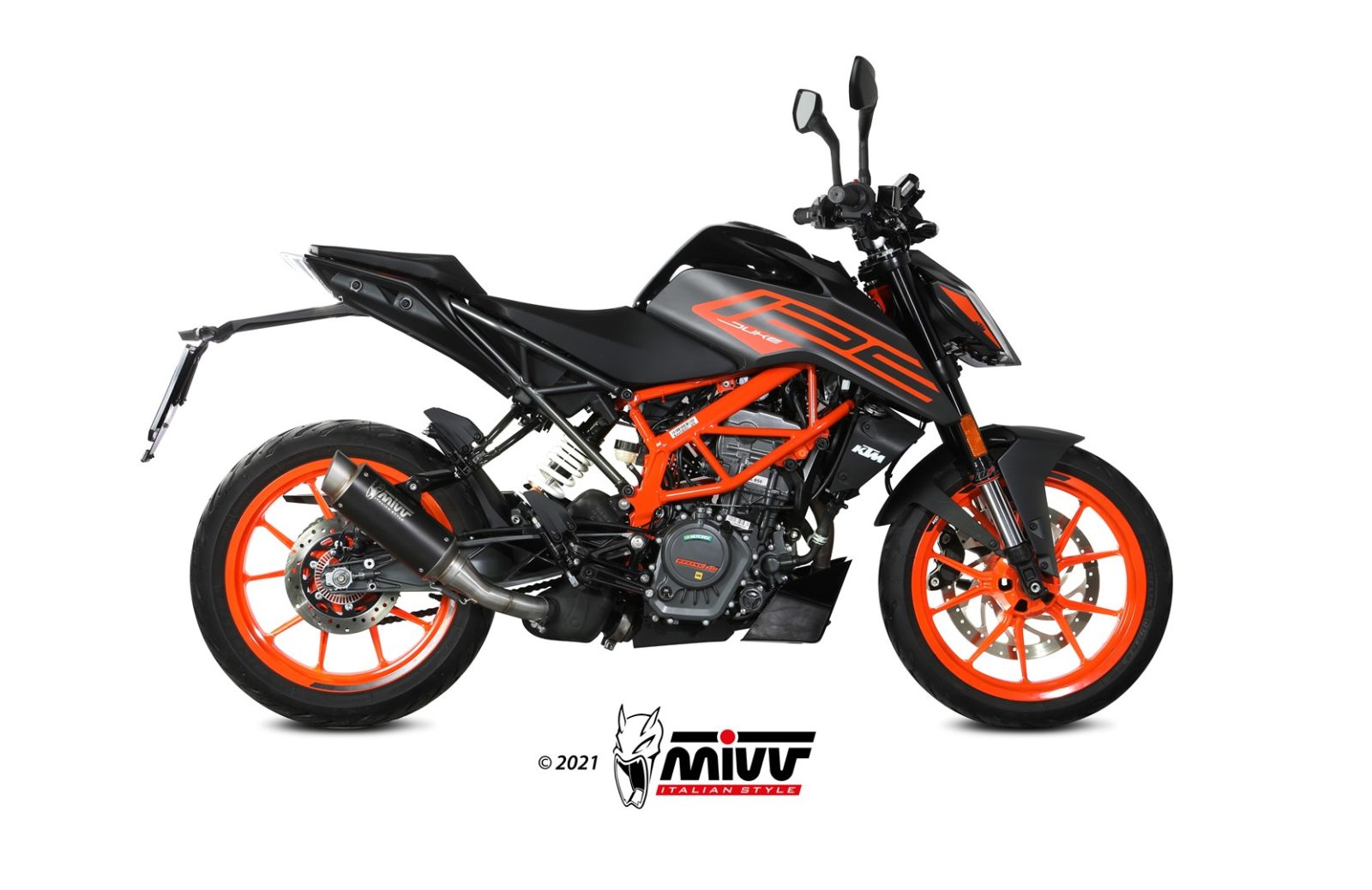 MIVV Slip-on, GPpro Black, Standard Exhaust For KTM 125/390 Duke 2021-2022 MIVV Slip-on, GPpro Black, Standard Exhaust For KTM 125/390 Duke 2021-2022