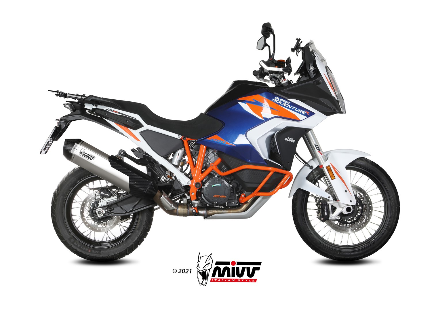 MIVV Slip-on, Speed Edge Titanium, Standard Exhaust For KTM 1290 Super Adventure / R / S / T 2021-2024 MIVV Slip-on, Speed Edge Titanium, Standard Exhaust For KTM 1290 Super Adventure / R / S / T 2021-2024