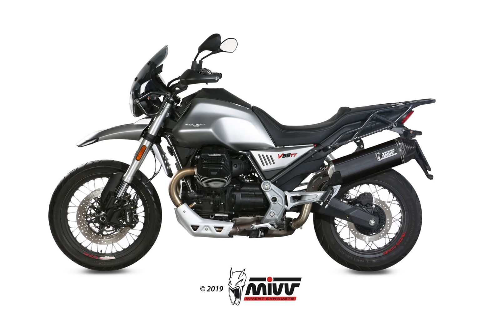 MIVV Slip-on, Speed Edge Black, Standard Exhaust For Moto Guzzi V85 TT 2019-2022 MIVV Slip-on, Speed Edge Black, Standard Exhaust For Moto Guzzi V85 TT 2019-2022