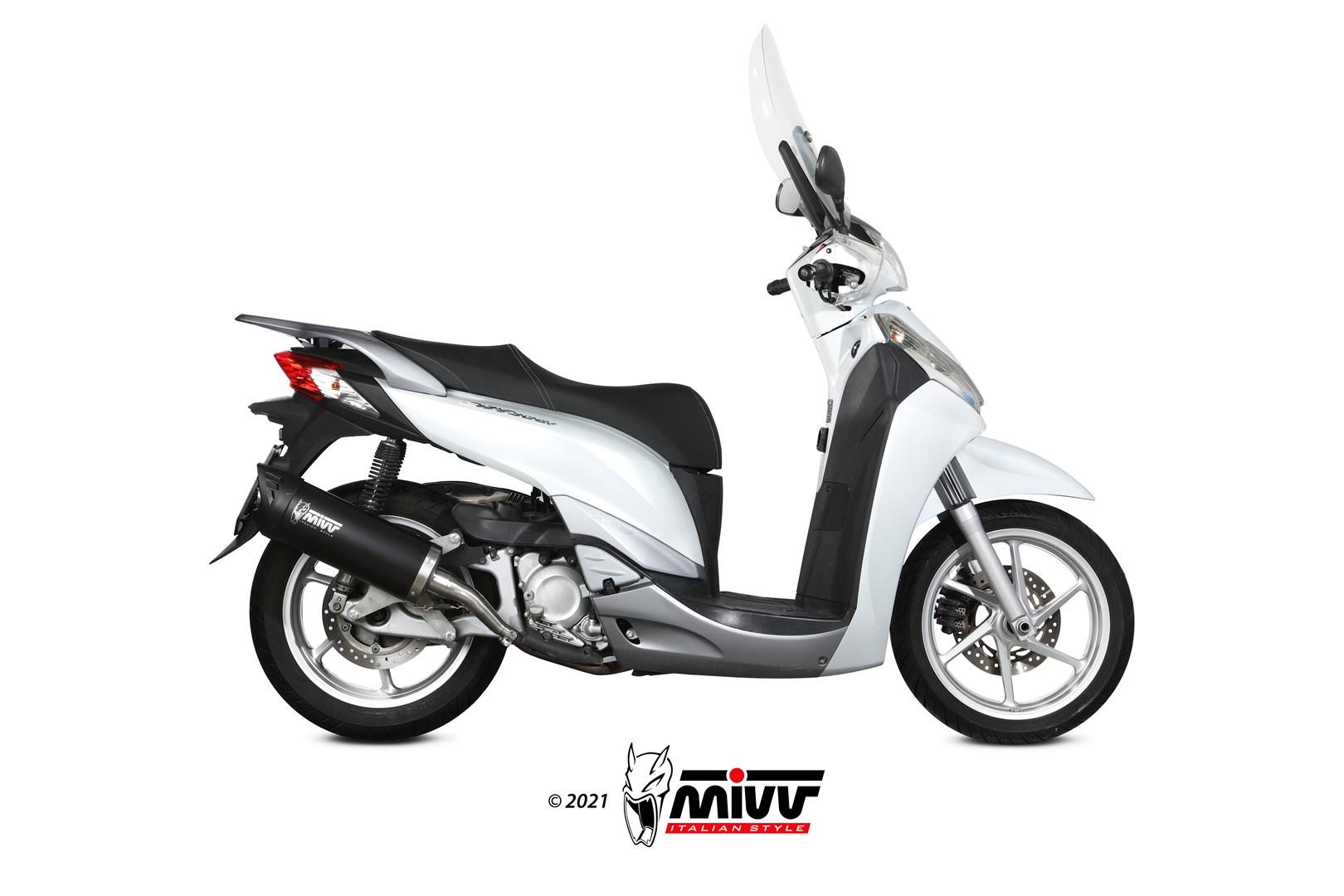 MIVV Slip-on, Mover Black, Standard Exhaust For Honda SH300 2007-2021 MIVV Slip-on, Mover Black, Standard Exhaust For Honda SH300 2007-2021