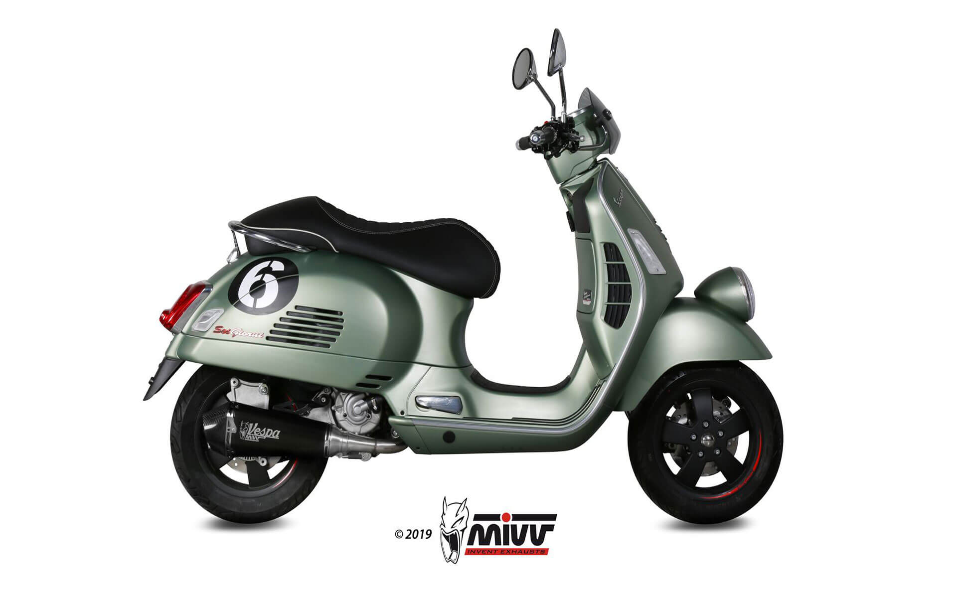 MIVV Full System 1x1, Delta Race Black, Standard Exhaust For Vespa GTS 300 2008-2020 MIVV Full System 1x1, Delta Race Black, Standard Exhaust For Vespa GTS 300 2008-2020