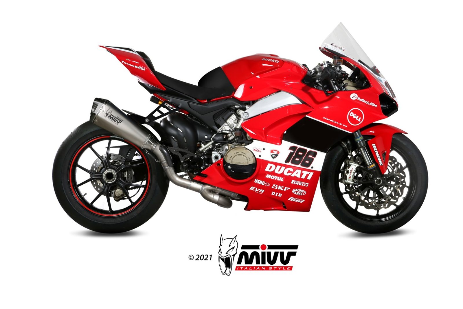 MIVV Full System 2x1, Delta Race Full Titanium, Alto/High up Exhaust For Ducati Panigale V4 2018-2022 MIVV Full System 2x1, Delta Race Full Titanium, Alto/High up Exhaust For Ducati Panigale V4 2018-2022