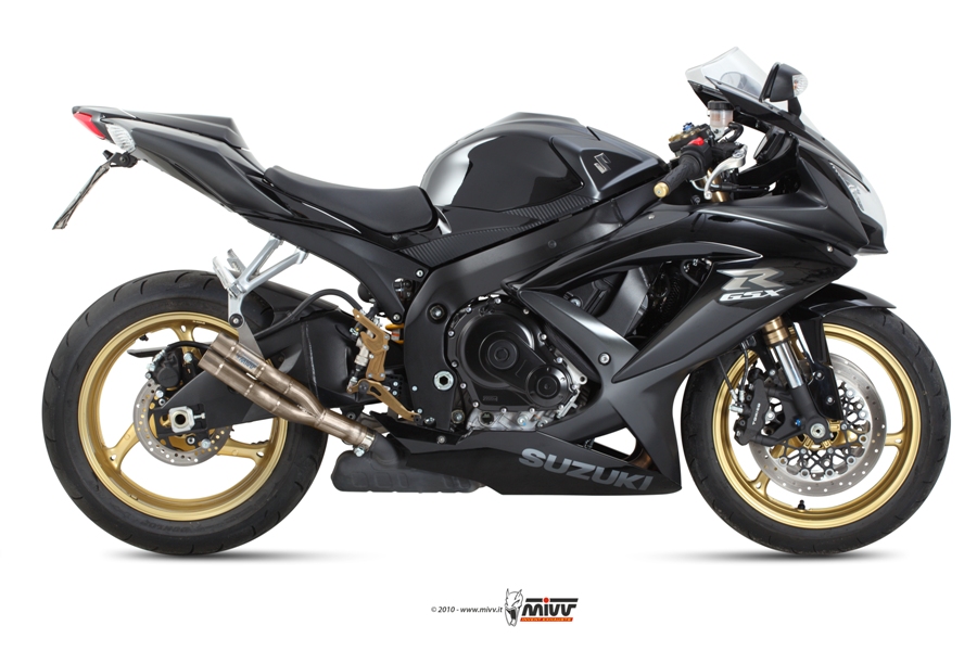 MIVV Slip-on, Double Gun Full Titanium, Standard Exhaust For Suzuki GSX-R 600/GSX-R 750 2008-2010 MIVV Slip-on, Double Gun Full Titanium, Standard Exhaust For Suzuki GSX-R 600/GSX-R 750 2008-2010
