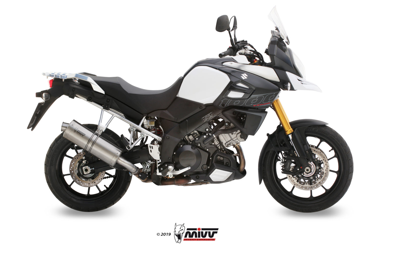 MIVV Slip-on, Oval Stainless Steel, Standard Exhaust For Suzuki DL V-strom 1000/1050 2014-2022 MIVV Slip-on, Oval Stainless Steel, Standard Exhaust For Suzuki DL V-strom 1000/1050 2014-2022
