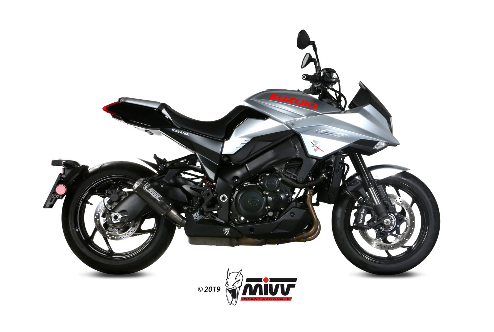 MIVV Slip-on, MK3 Carbon, Standard Exhaust For Suzuki GSX-S 1000 Katana 2019-2022 MIVV Slip-on, MK3 Carbon, Standard Exhaust For Suzuki GSX-S 1000 Katana 2019-2022