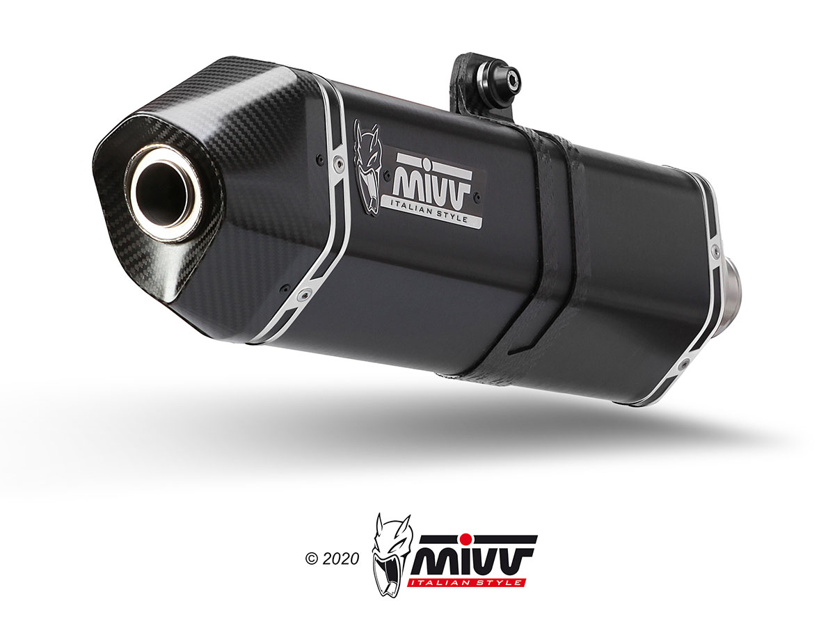 MIVV Slip-on, Speed Edge Staninless Steel Black, Standard Exhaust For Suzuki V-Strom 800 DE / SE 2023-2024 MIVV Slip-on, Speed Edge Staninless Steel Black, Standard Exhaust For Suzuki V-Strom 800 DE / SE 2023-2024