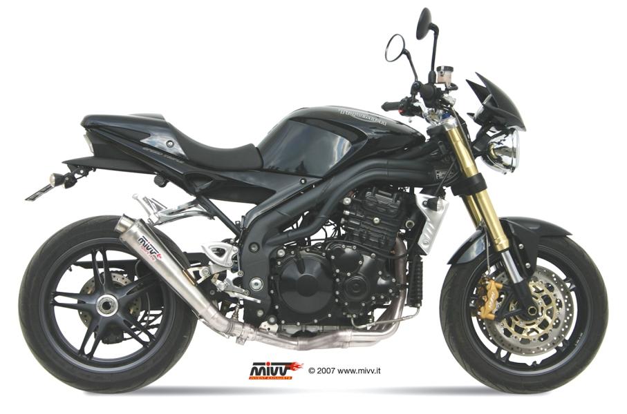 MIVV Slip on X cone Stainless Steel Low Down Exhaust For Triumph Speed Triple 1050 2005