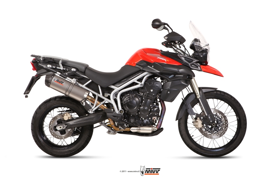MIVV Slip-on, Oval Titan, Standard Exhaust For Triumph Tiger 800 XC / XR / XRx / XCx 2011-2016 MIVV Slip-on, Oval Titan, Standard Exhaust For Triumph Tiger 800 XC / XR / XRx / XCx 2011-2016