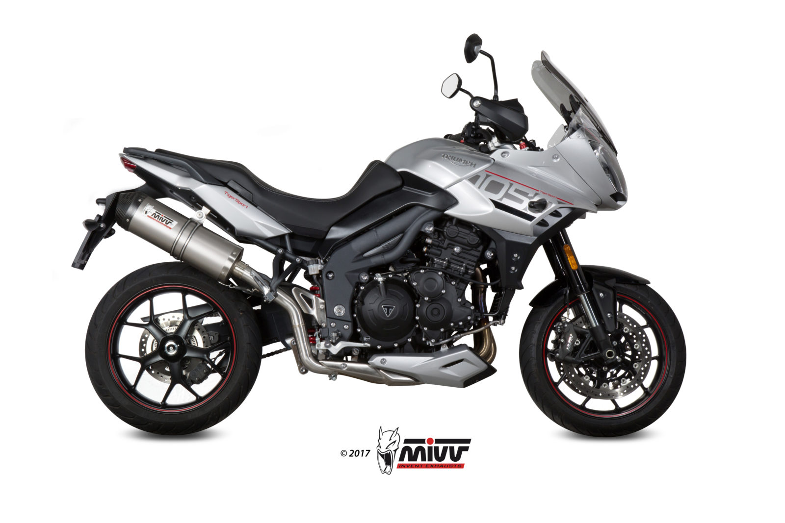 MIVV Slip-on, Oval Titanium, Standard Exhaust For Triumph Tiger 1050 Sport 2017-2020 MIVV Slip-on, Oval Titanium, Standard Exhaust For Triumph Tiger 1050 Sport 2017-2020