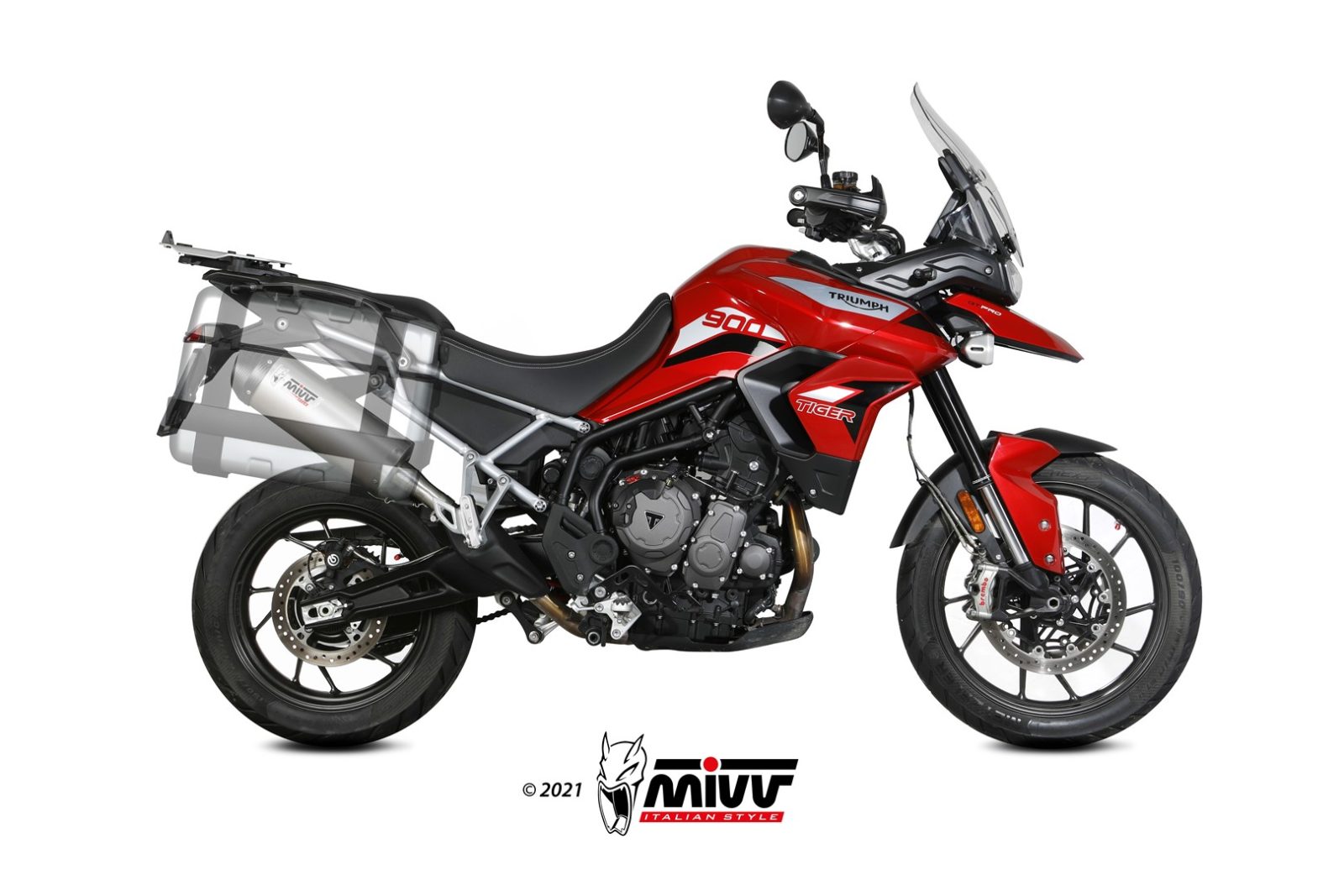 MIVV Slip-on, Oval Titan, Standard Exhaust For Triumph Tiger 900 2021-2022 MIVV Slip-on, Oval Titan, Standard Exhaust For Triumph Tiger 900 2021-2022