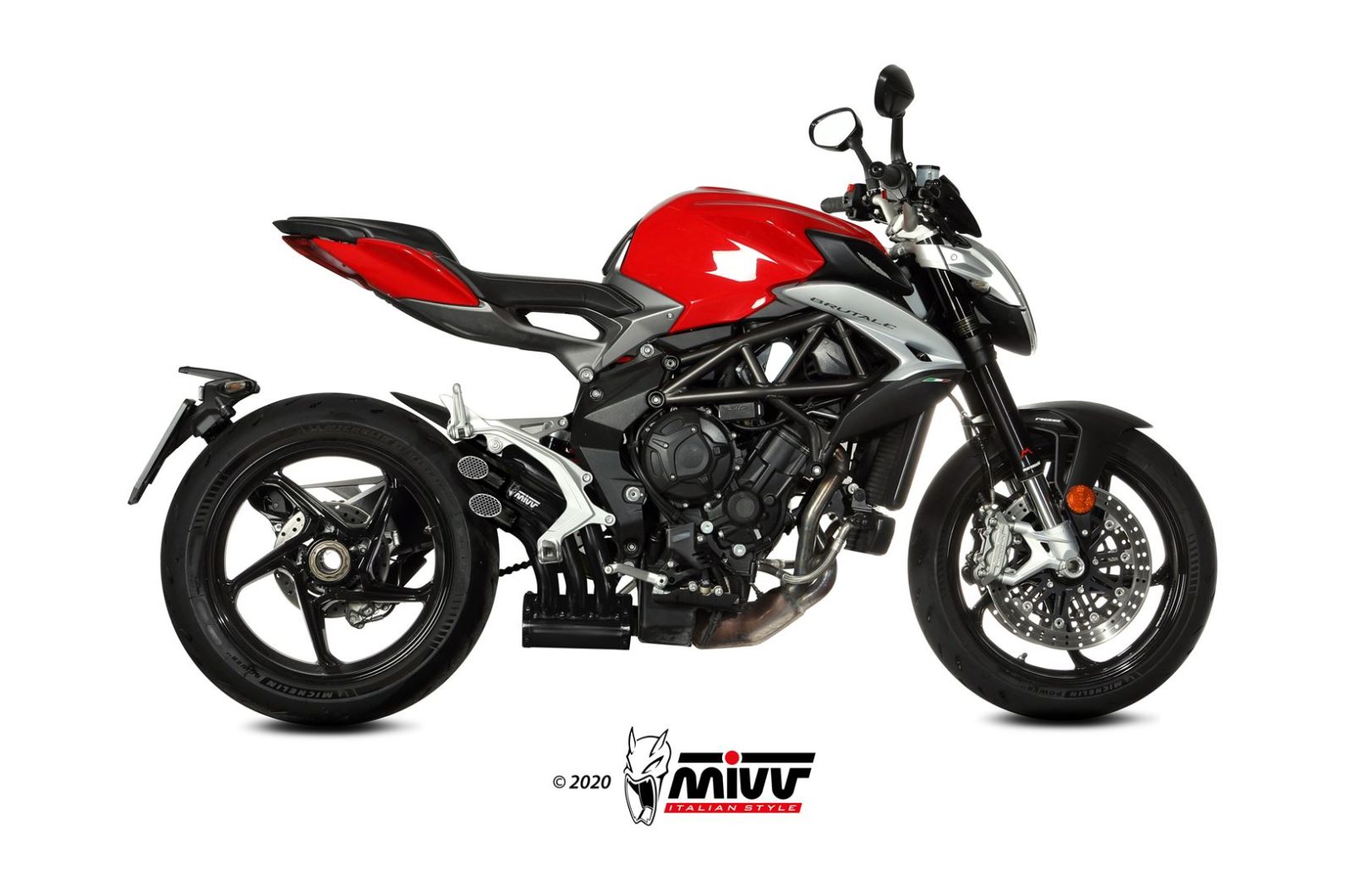 MIVV Slip-on, Speed Edge Black, Standard Exhaust For MV Agusta Brutale 800 RR 2017-2020 MIVV Slip-on, Speed Edge Black, Standard Exhaust For MV Agusta Brutale 800 RR 2017-2020