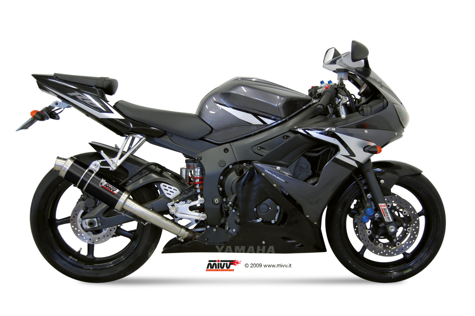 MIVV Slip-on, GP Black, Standard Exhaust For Yamaha YZF-R6 2003-2005 MIVV Slip-on, GP Black, Standard Exhaust For Yamaha YZF-R6 2003-2005