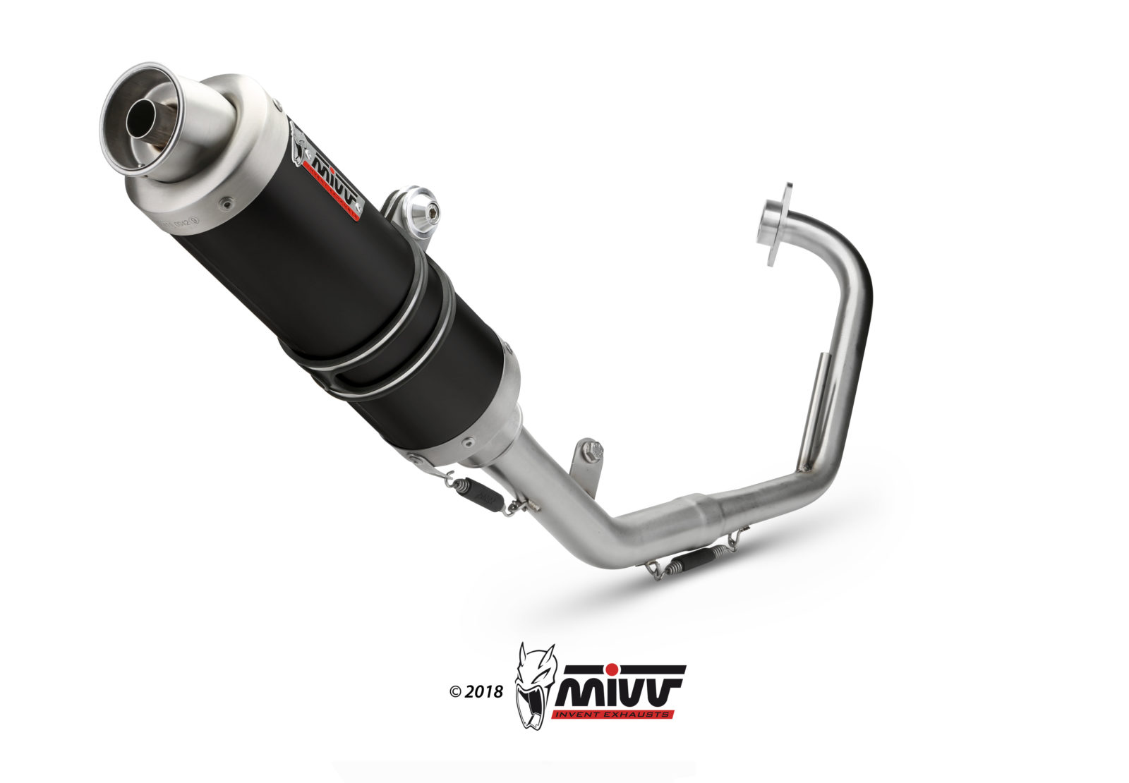 MIVV Full System 1x1, GP Black, Standard Exhaust For Yamaha YZF R125 20082013