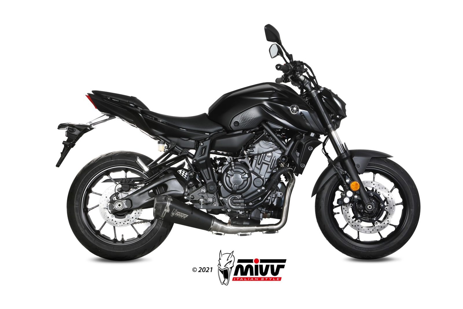 MIVV Full System 2x1, Delta Race Black, Standard Exhaust For Yamaha MT-07 / FZ-07 2014-2022 MIVV Full System 2x1, Delta Race Black, Standard Exhaust For Yamaha MT-07 / FZ-07 2014-2022