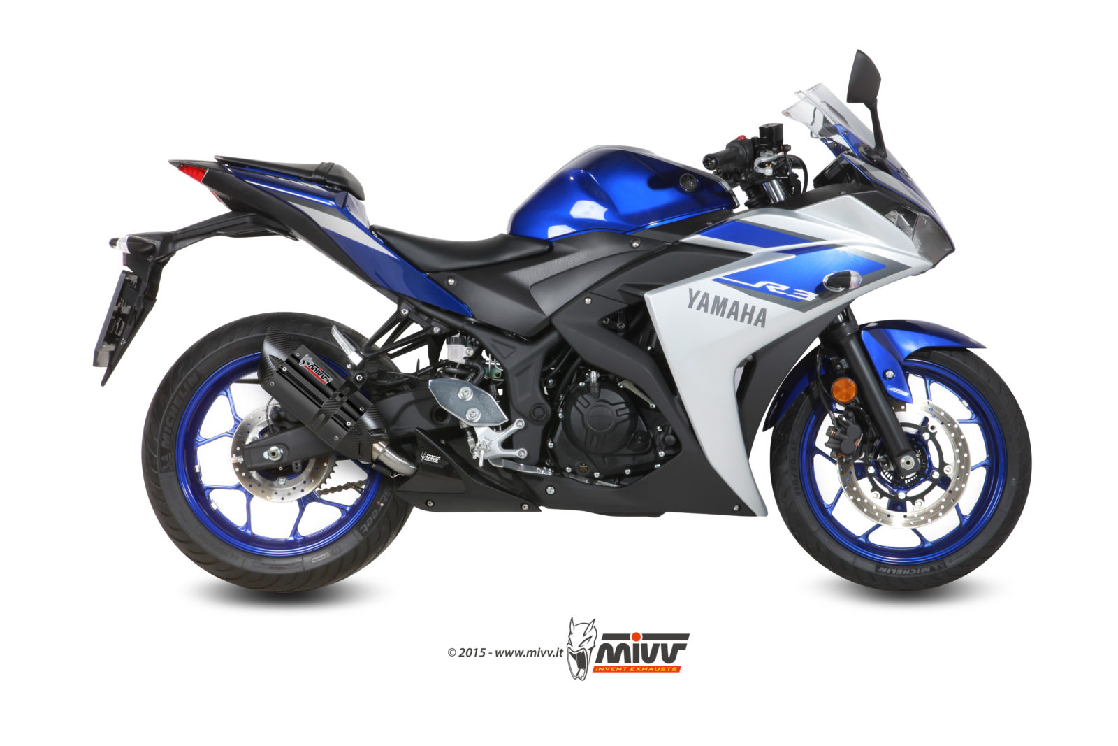 MIVV Slip-on, Suono Black, Standard Exhaust For Yamaha YZF R25/YZF R3 2015-2022 MIVV Slip-on, Suono Black, Standard Exhaust For Yamaha YZF R25/YZF R3 2015-2022