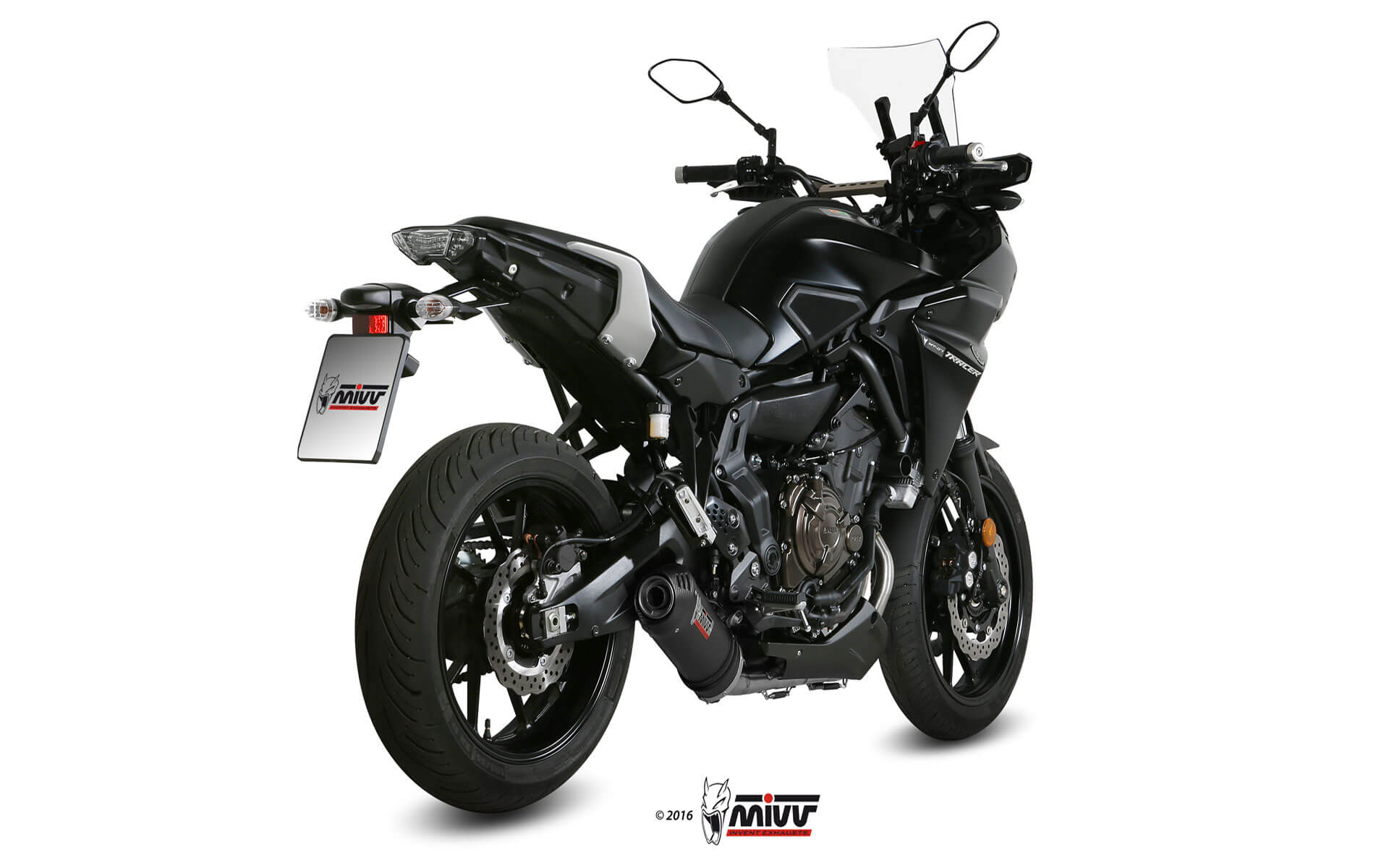 MIVV Full System 2x1, Oval Carbon, Standard Exhaust For Yamaha Tracer 700 2016-2022 MIVV Full System 2x1, Oval Carbon, Standard Exhaust For Yamaha Tracer 700 2016-2022