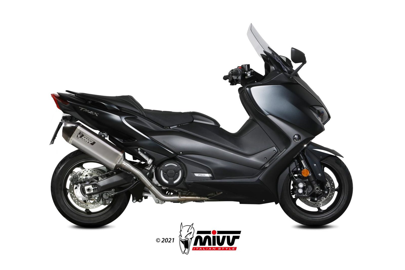 MIVV Full System 2x1, Speed Edge Stainless Steel, Standard Exhaust For Yamaha T-Max 530 17-19, 560 20-21 MIVV Full System 2x1, Speed Edge Stainless Steel, Standard Exhaust For Yamaha T-Max 530 17-19, 560 20-21