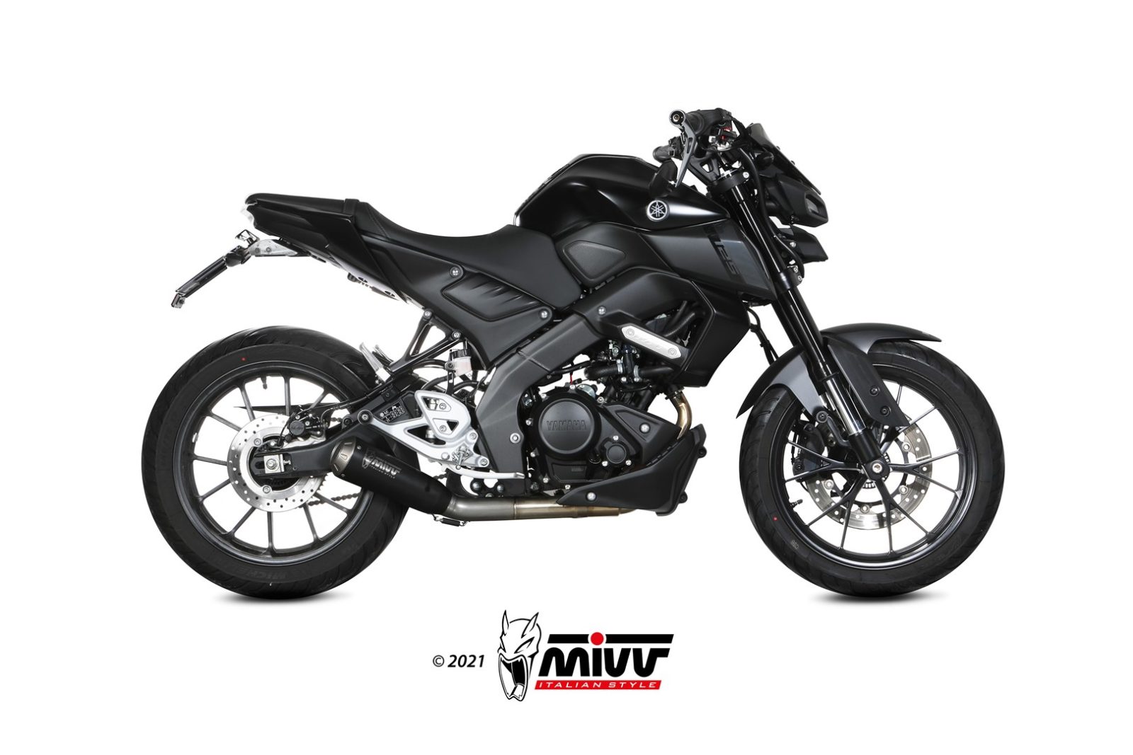 MIVV Full System 1x1, X-M1 Black, Standard Exhaust For Yamaha MT-125 2020-2022 MIVV Full System 1x1, X-M1 Black, Standard Exhaust For Yamaha MT-125 2020-2022