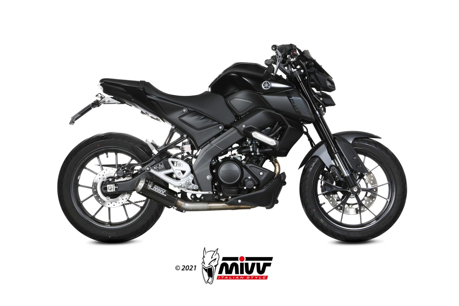 MIVV Full System 1x1, MK3 Carbon, Standard Exhaust For Yamaha MT-125 2020-2022 MIVV Full System 1x1, MK3 Carbon, Standard Exhaust For Yamaha MT-125 2020-2022