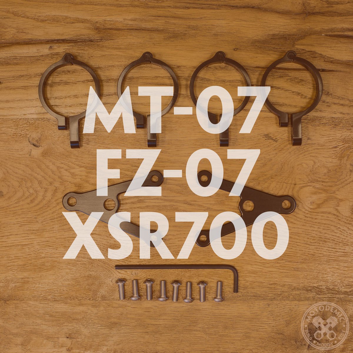 Motodemic Custom Headlight Brackets for Yamaha FZ-07 / MT-07 & XSR700