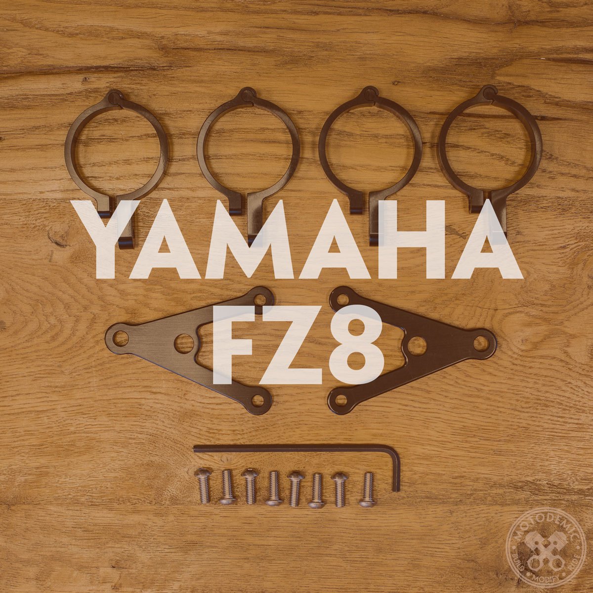 Motodemic Custom Headlight Brackets for Yamaha FZ8 Motodemic Custom Headlight Brackets for Yamaha FZ8