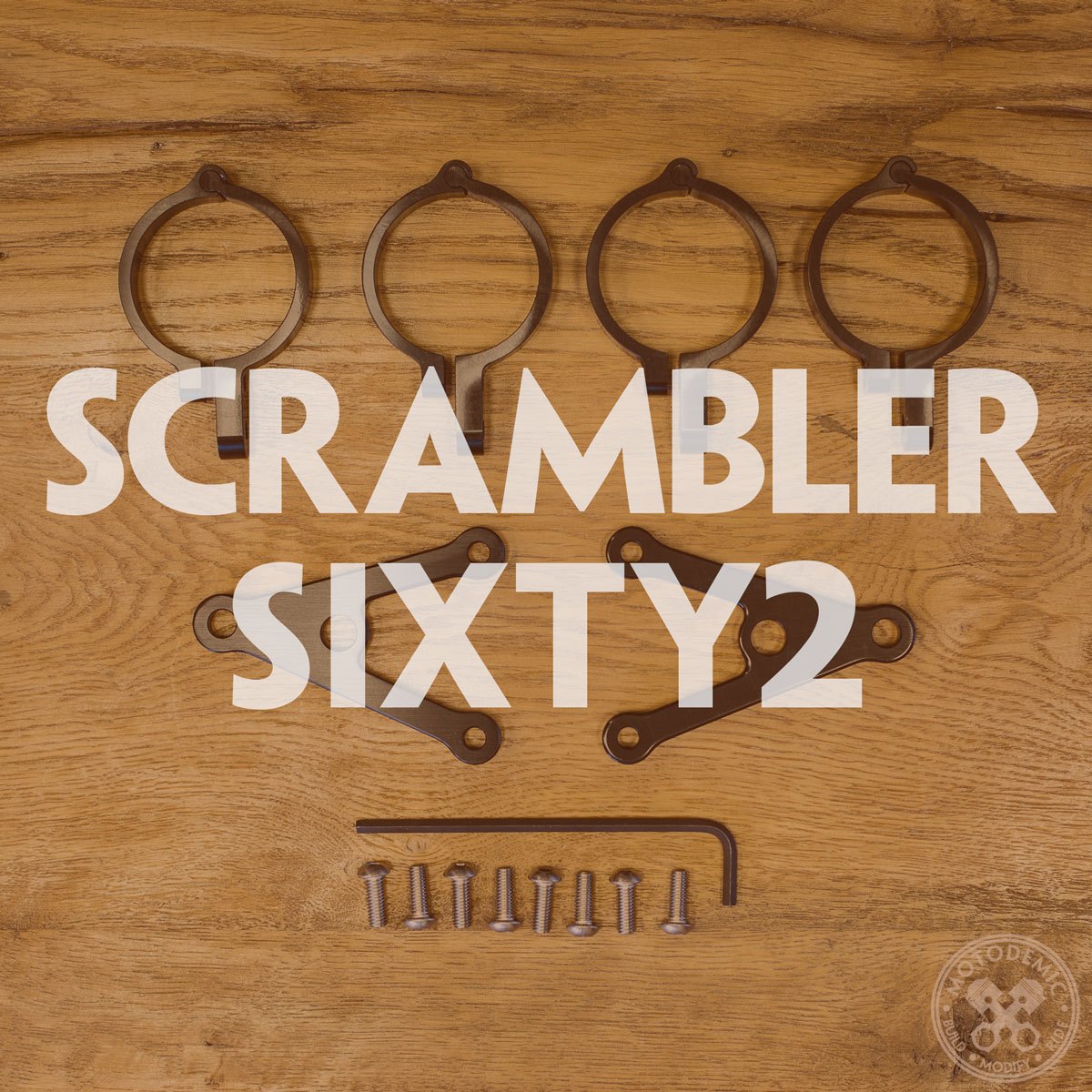 Motodemic Ducati Scrambler Sixty2 Custom Headlight Brackets Motodemic Ducati Scrambler Sixty2 Custom Headlight Brackets