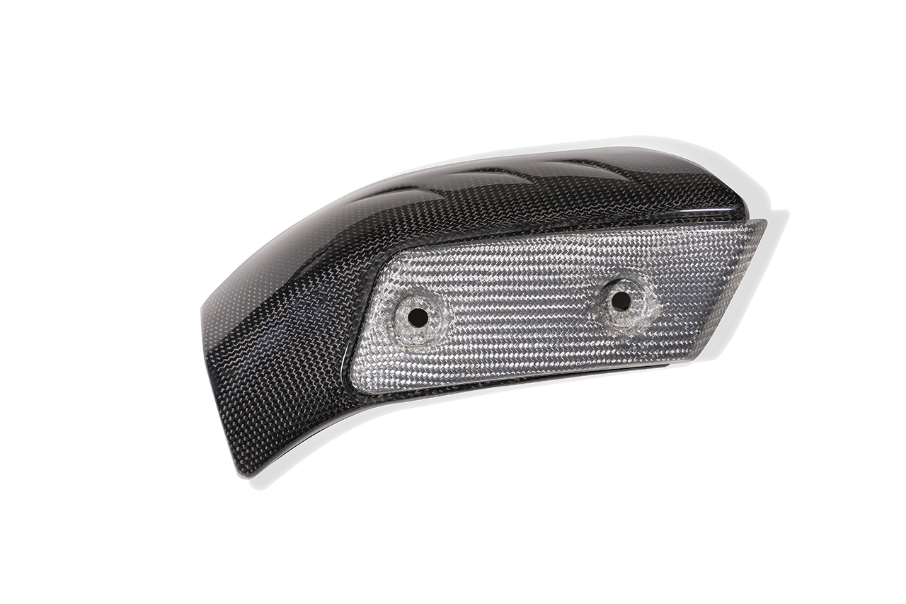 QD Carbon Fiber Header Exhaust Shield (with Alutech Carbon) for 