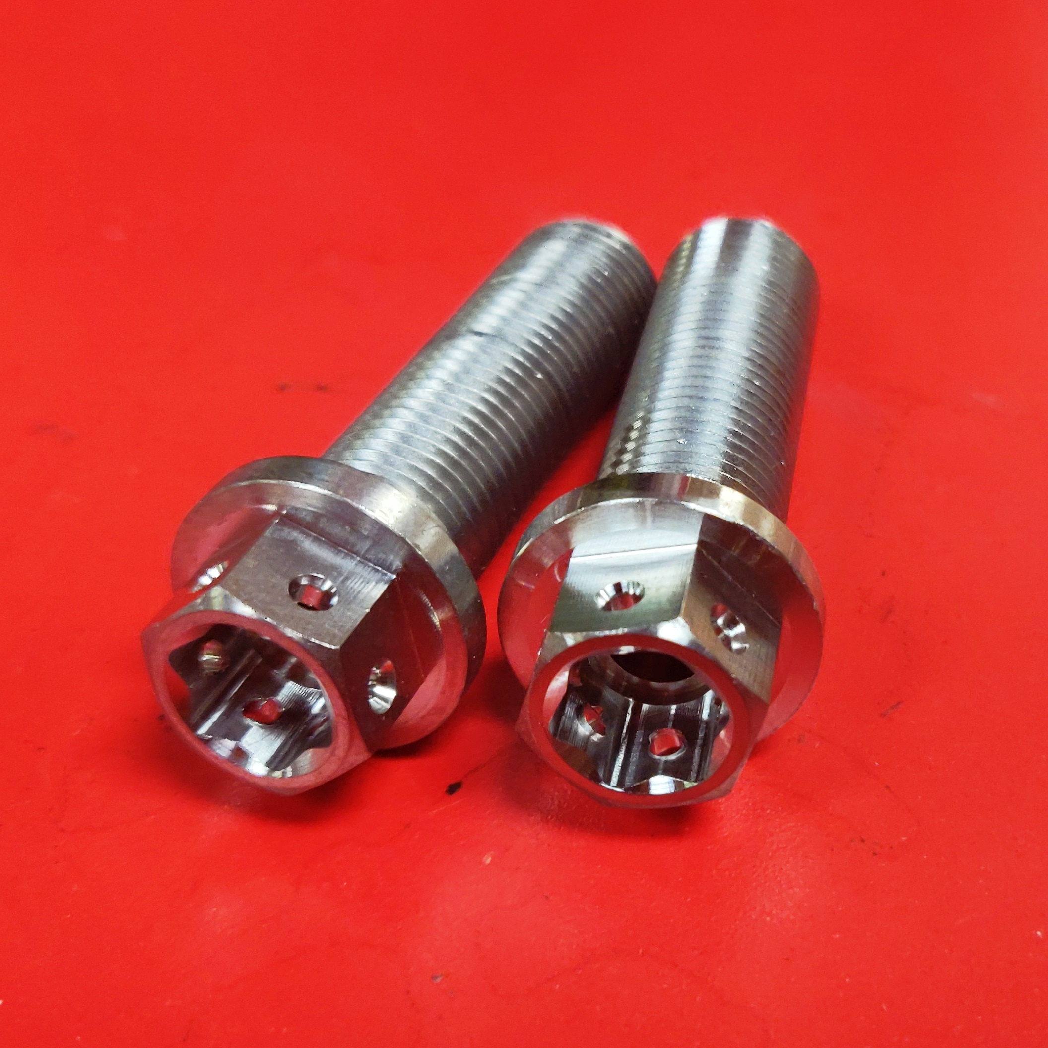 TPO Titanium Rear Axle Pinch Bolts for Ducati's with large hubs