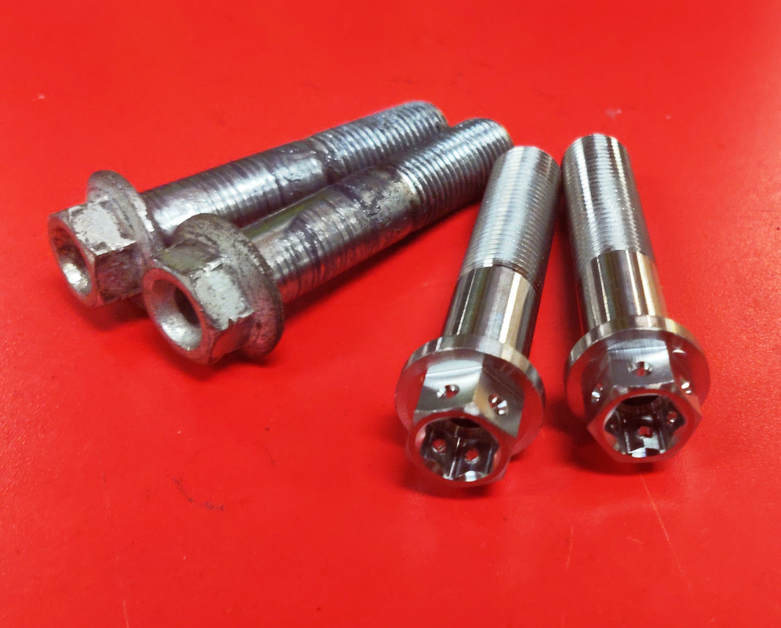 TPO Titanium Rear Axle Pinch Bolts for Ducati's with small hub Axle