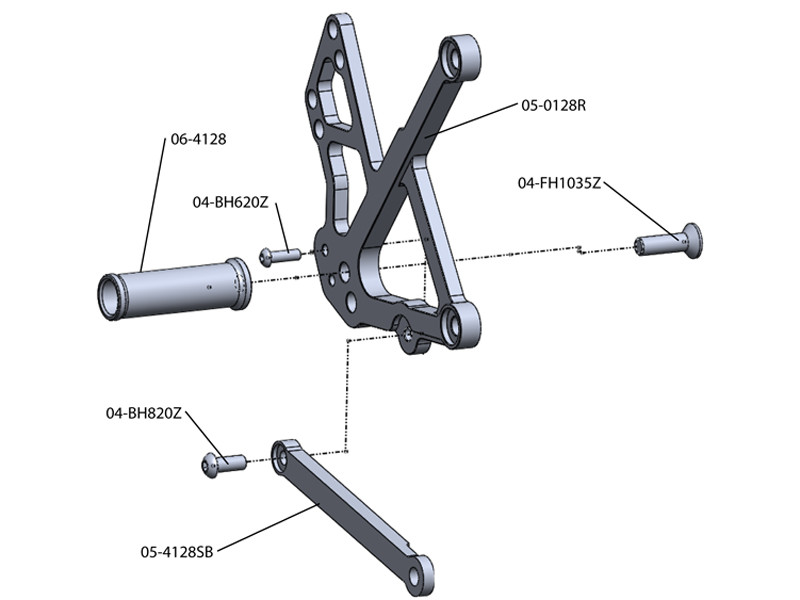 WOODCRAFT Kawasaki Ninja 650R (0911) Complete Rearset Kit W/Shift