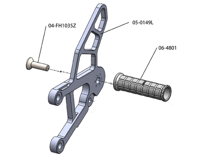WOODCRAFT Kawasaki ZX-6R 636 (13-18) Rearset Kit W/Brake Pedal