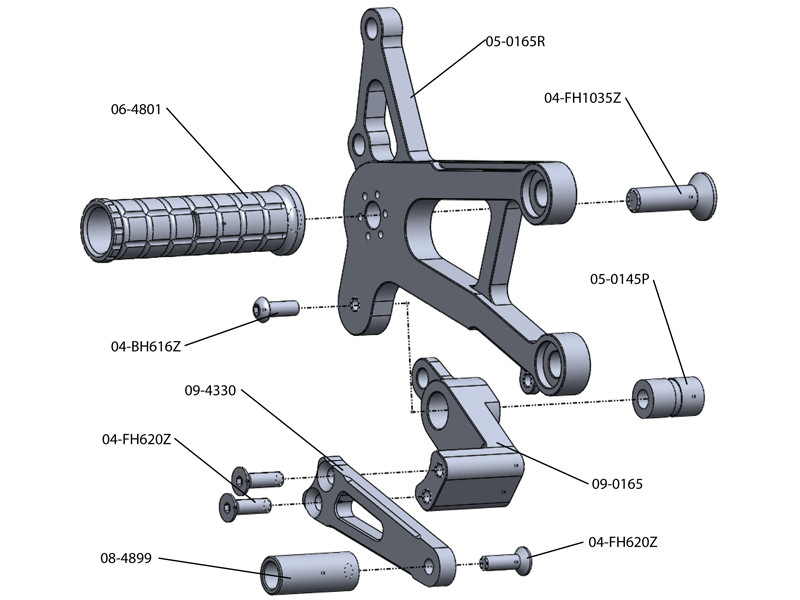WOODCRAFT Kawasaki ZX-10R (06-10) Complete Rearset Kit W/Shift & Brake Pedals Black WOODCRAFT Kawasaki ZX-10R (06-10) Complete Rearset Kit W/Shift & Brake Pedals Black