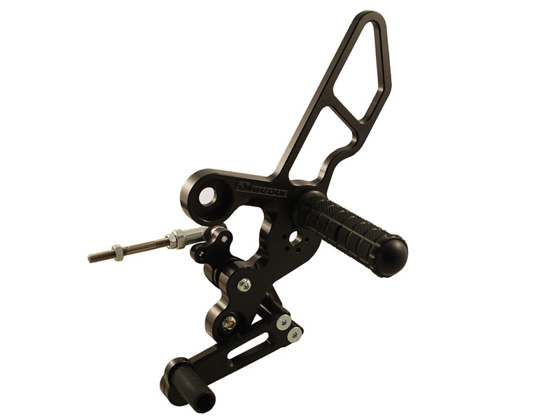 WOODCRAFT Honda Grom Full Rearset Kit Standard Shift with Pedals Black